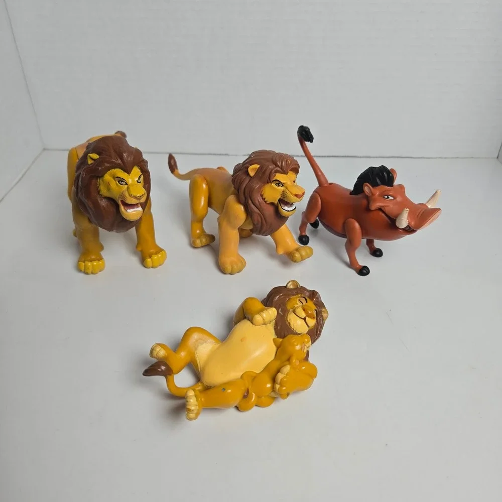 The Lion King Vintage Lot of 4 PVC Figures Toys Battle Action Fighting Mufasa